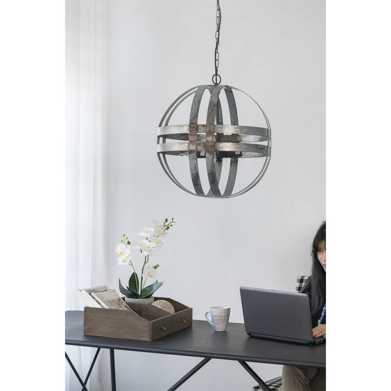 4 - Light Galvanized Chandelie