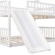 preview thumbnail 7 of 6, Triple Bunk Beds with Slide,Wooden Full-Over-Full-Over-Full Triple Bed with Built-in Ladder & Slide & Guardrails