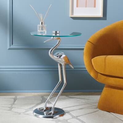 SAFAVIEH Home Collection Tori Crane Base Accent Table - 16" W x 16" D x 26" H