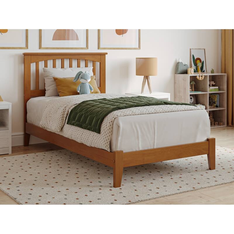 AFI, Mission Solid Wood Low Profile Platform Bed - Light Toffee - Twin
