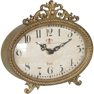 Vintage Table Clock, Rococo Style Desk Clock Battery Operated Rustic ...