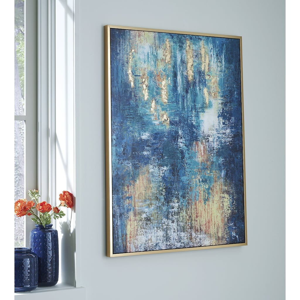 Signature Design by Ashley Scarlite Teal/Gold Wall Art