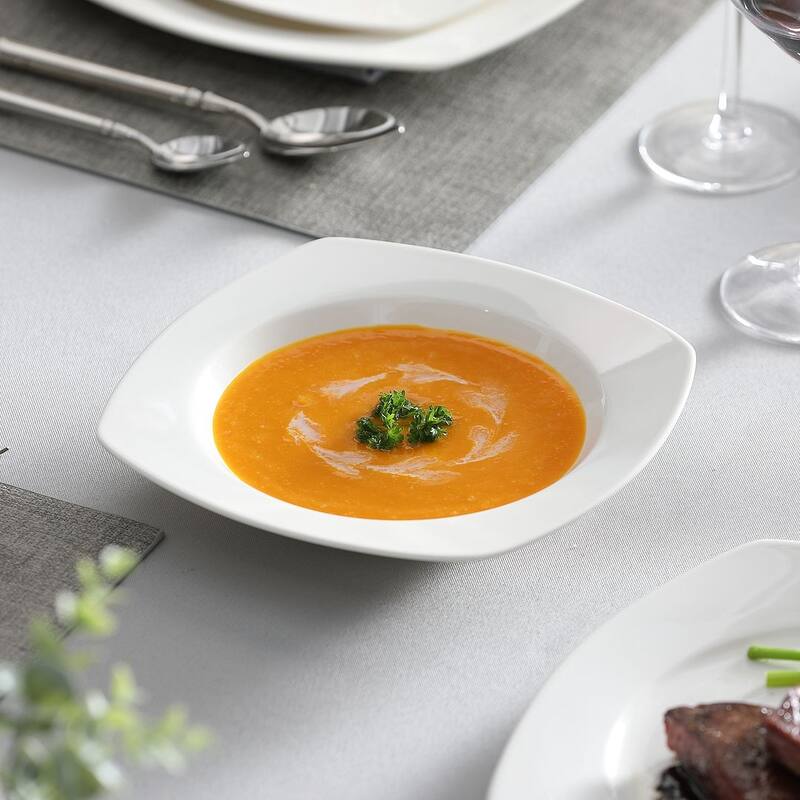 MALACASA 16-Piece New Bone China Dinnerware Set, Service for 4
