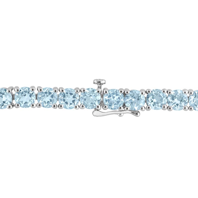 Miadora 18 1/2ct TGW Sky Blue Topaz Tennis Bracelet Sterling Silver