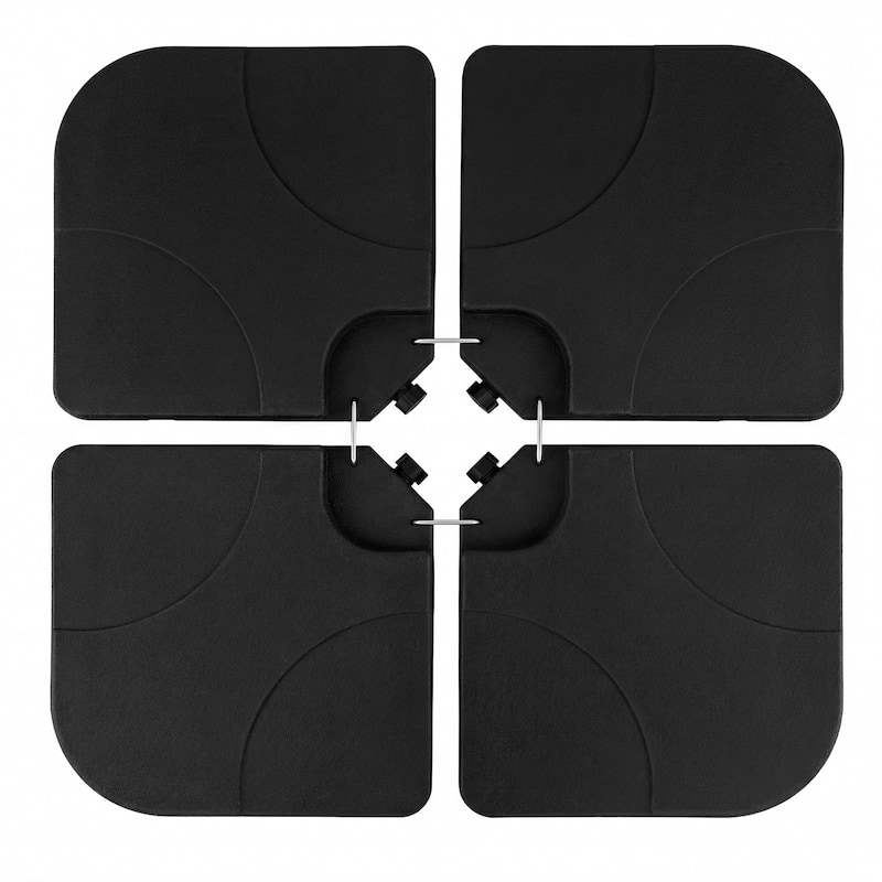Gymax 4-Piece 164 LBS Water or Sand Filled Square Weight Plate Set