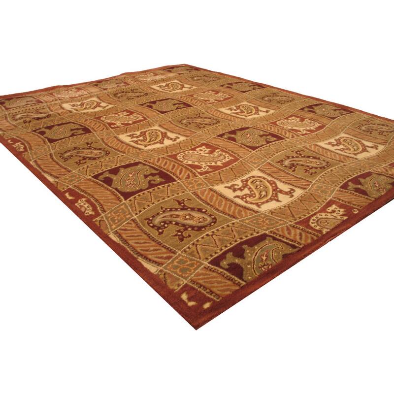 Red Transitional Oriental Fazel Area Rug - 7' 9 x 9' 9
