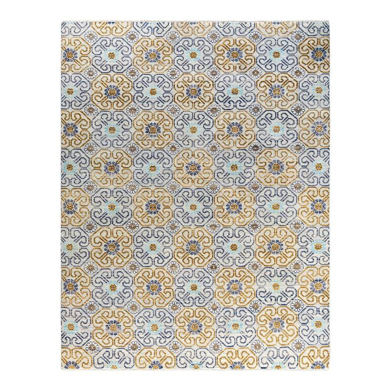 Modern One-of-a-Kind Handmade Area Rug - Beige, 8' 2" x 10' 5" - 8' 2" x 10' 5"