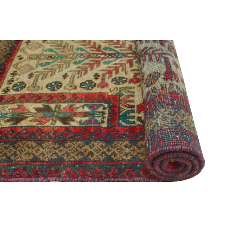 Fine Vintage Distressed Allyssa Beige/Rust Runner - 2'4" x 3'4"