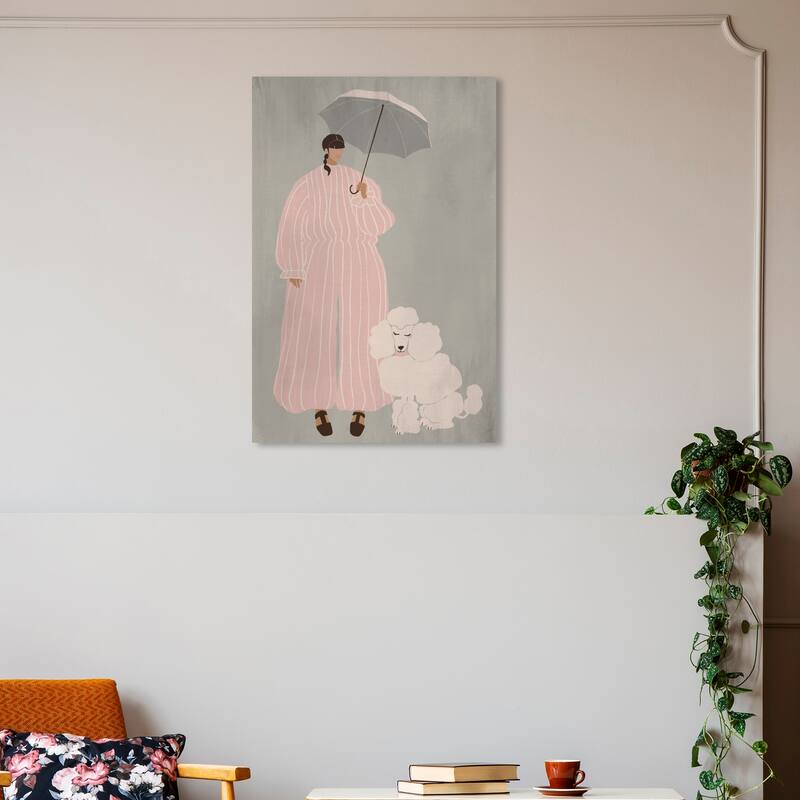 Wynwood Studio Canvas Fashion and Glam Fluff and Stripes Pink and Light Pink Modern & Contemporary Wall Art Canvas Print - 30 x 20
