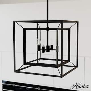 Hunter 18" Doherty 4-Light  Chandelier - Entry, Kitchen Island, Dining Room - Industrial, Caged, Contemporary
