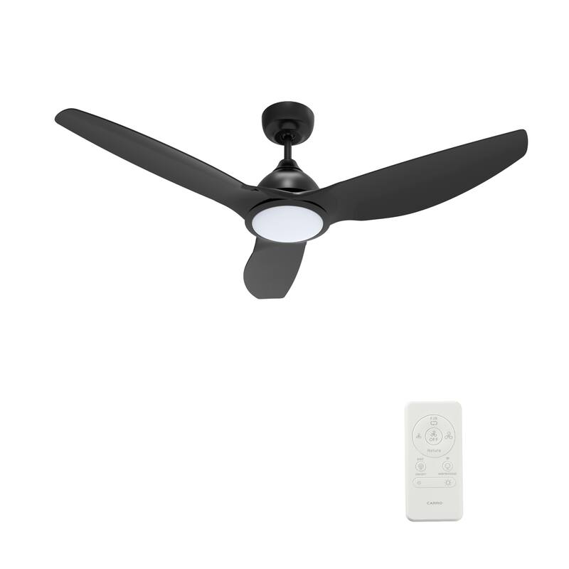 CARRO Karlstad 52" 3-Blade Indoor Smart Ceiling Fan with LED Light and Remote Control