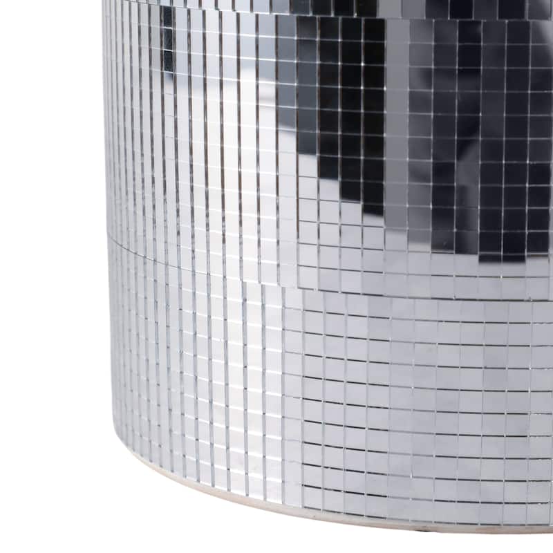 Stoneware Mirrored Tile Metallic Planters (Set of 2) - 7", 6" Silver - 7" x 7" x 7"