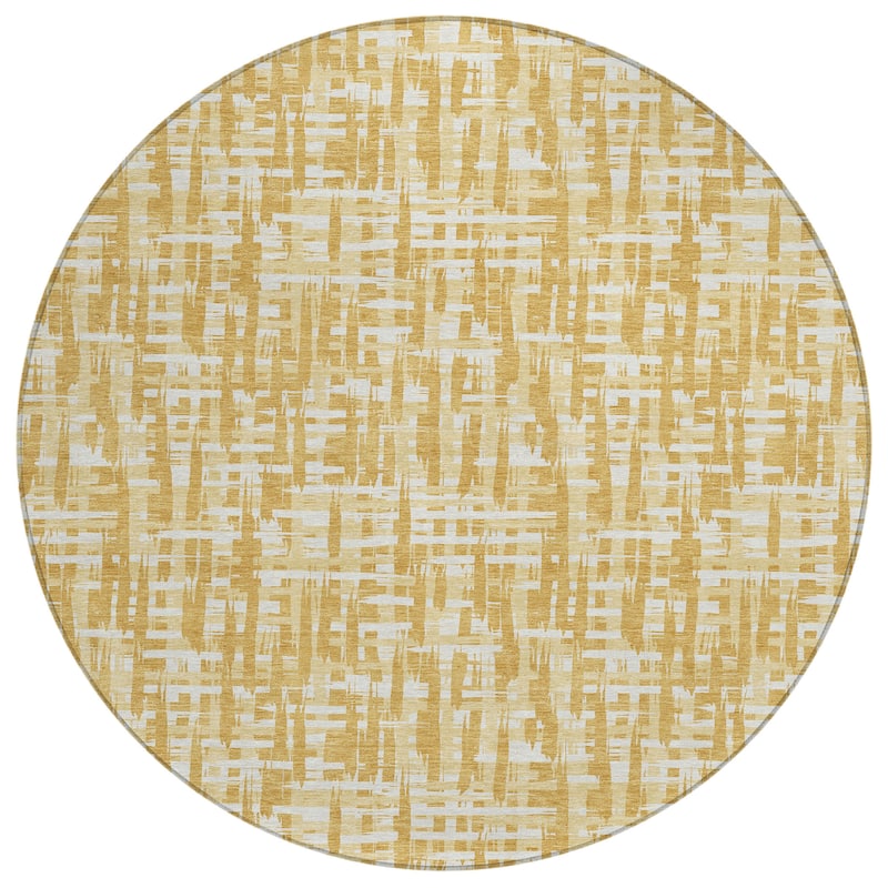 Machine Washable Indoor/ Outdoor Modern Crosshatch Chantille Rug