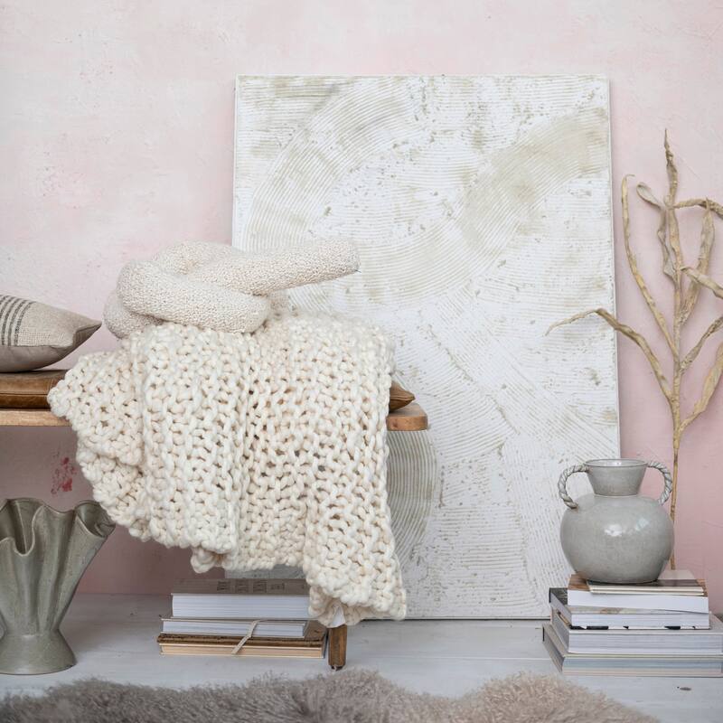 Stoneware Vase with Twisted Handles and Reactive Glaze