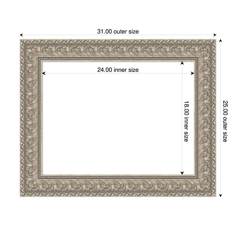 Sydney Silver Framed Dry Erase Magnetic Board - 31 x 25 in