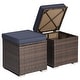 preview thumbnail 7 of 9, 2 PCS Patio Ottoman Multipurpose Outdoor Footstool Storage Box Navy