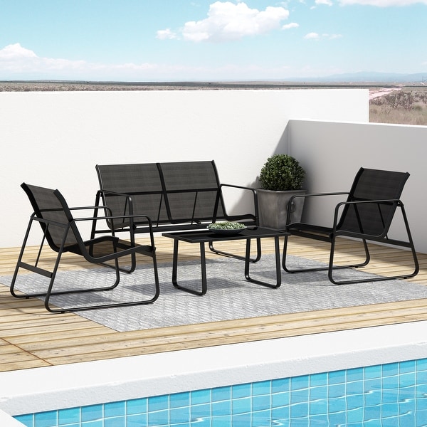 Shop Corvus Rosemary 4-piece Outdoor Sling Fabric ... (600 x 600 Pixel)