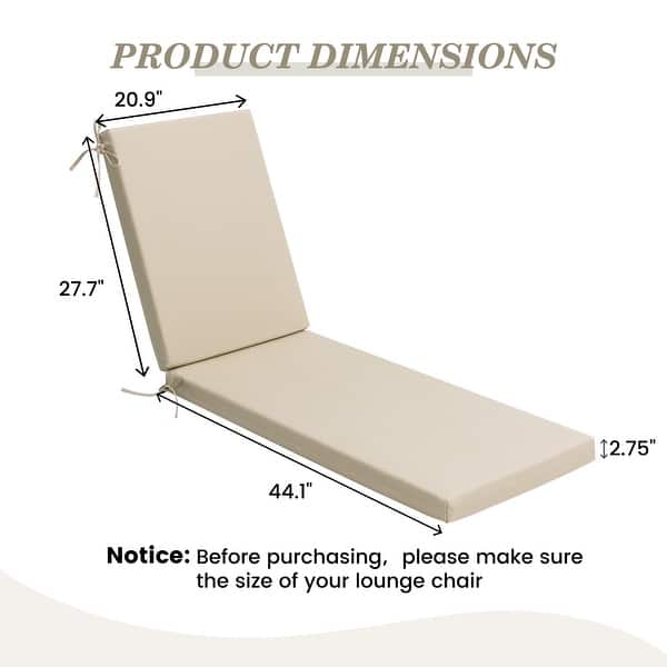 dimension image slide 5 of 20, Pellebant Outdoor Patio Chaise Lounge Cushion