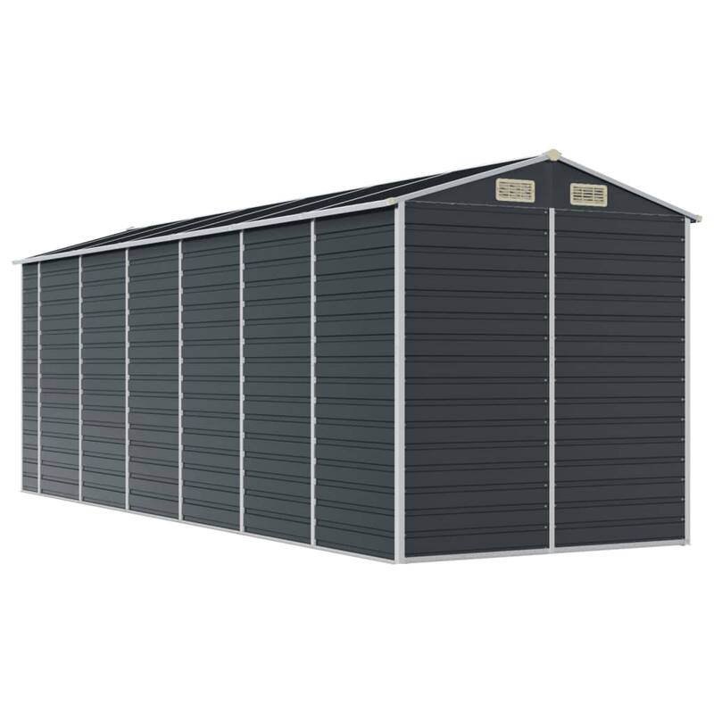 vidaXL Garden Shed Metal Outdoor Storage Shed Anthracite Galvanized Steel