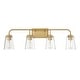 preview thumbnail 6 of 9, Meridian M80045 4 Light 32" Wide Bathroom Vanity Light with Tapered