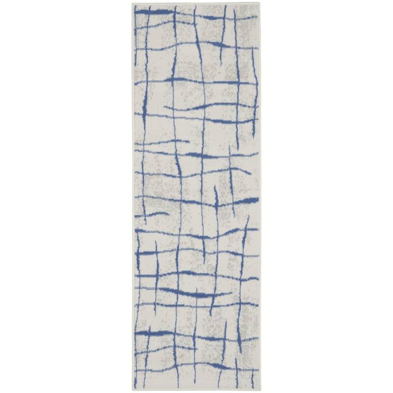Hije Power Loomed Distressed Abstract Modern Non Skid Stain Resistant Area Rug By HomeRoots - 96' X '24' X '0.39