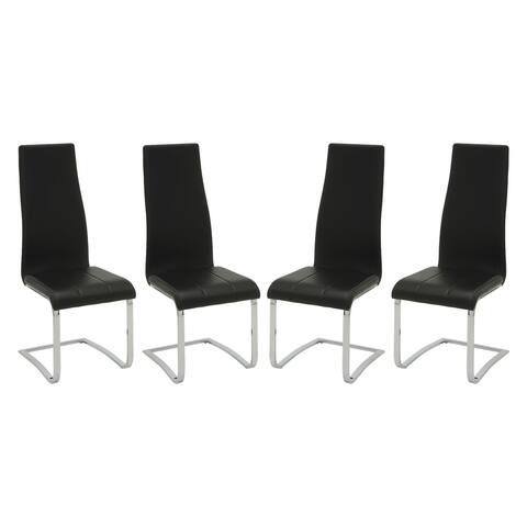 Set of 4 Side Chairs in Black Finish