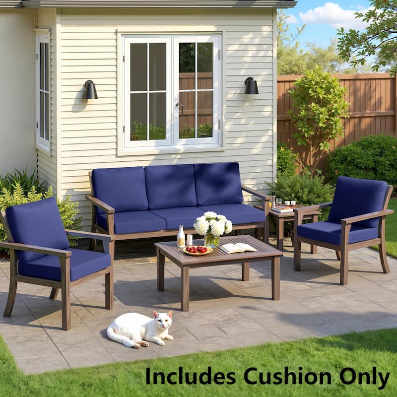 24" x 24" Outdoor Deep Seat Chair Cushion Set - Set of 5 - Navy Blue