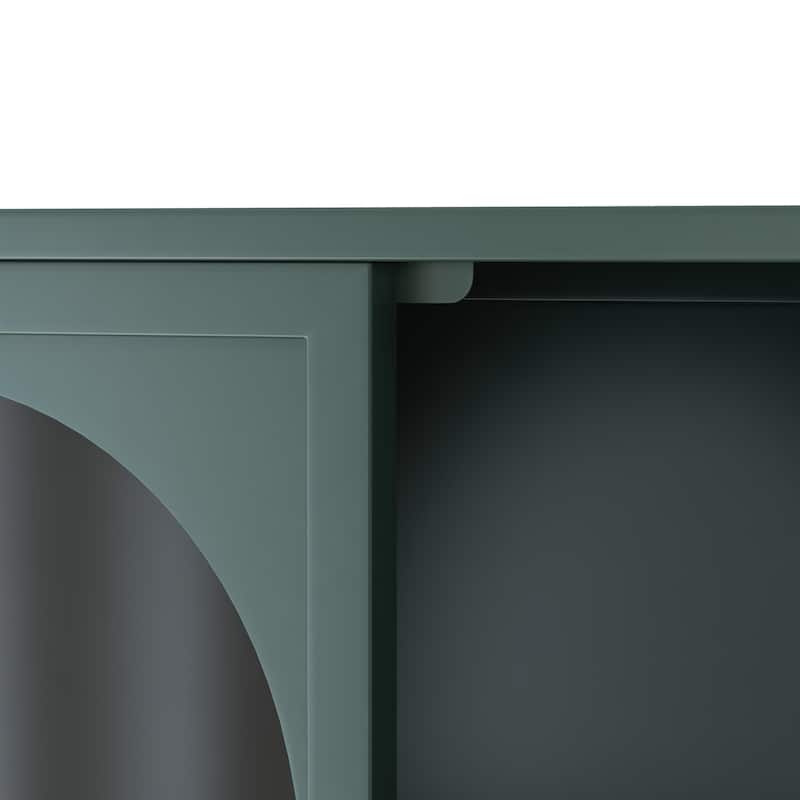 Wall mounted four door glass storage cabinet for bathroom