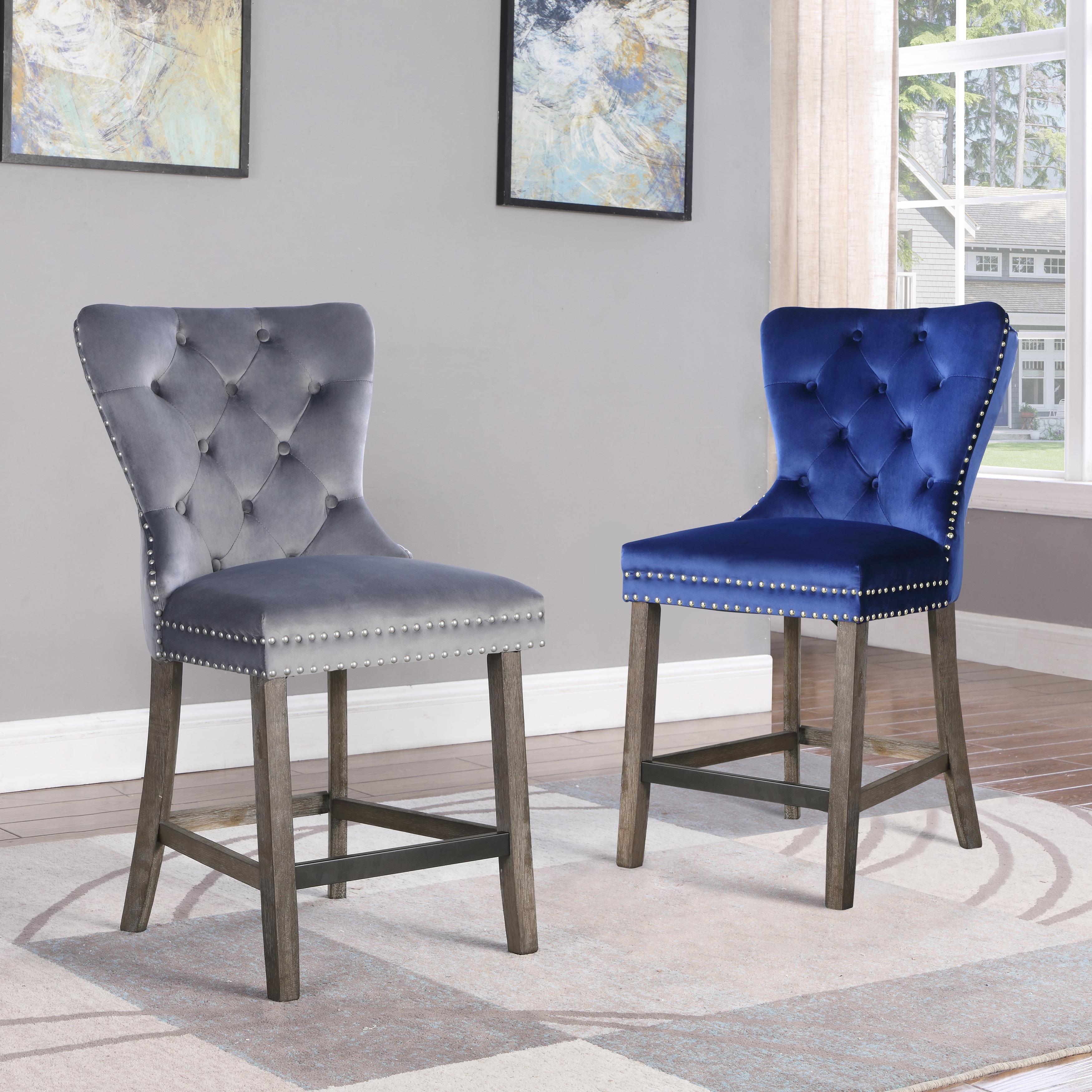 Velvet best sale counter chairs