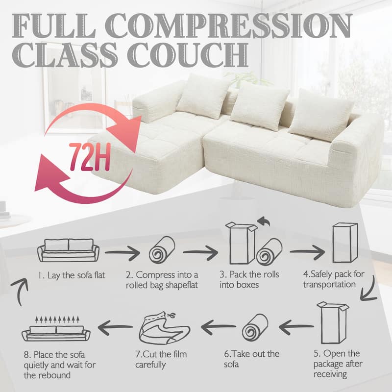 Chenille Fabric Modular L Shaped Sectional Sofa,Free Combination