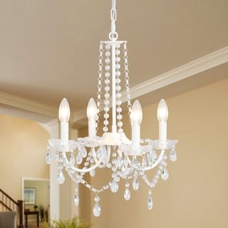 4-Light Classic Candlestick Hanging Crystal Linear Chandelier Lighting for Dining Room Kitchen Island