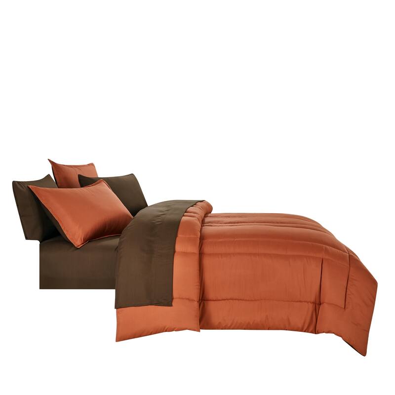 7 pieces bed in a bag comforter set