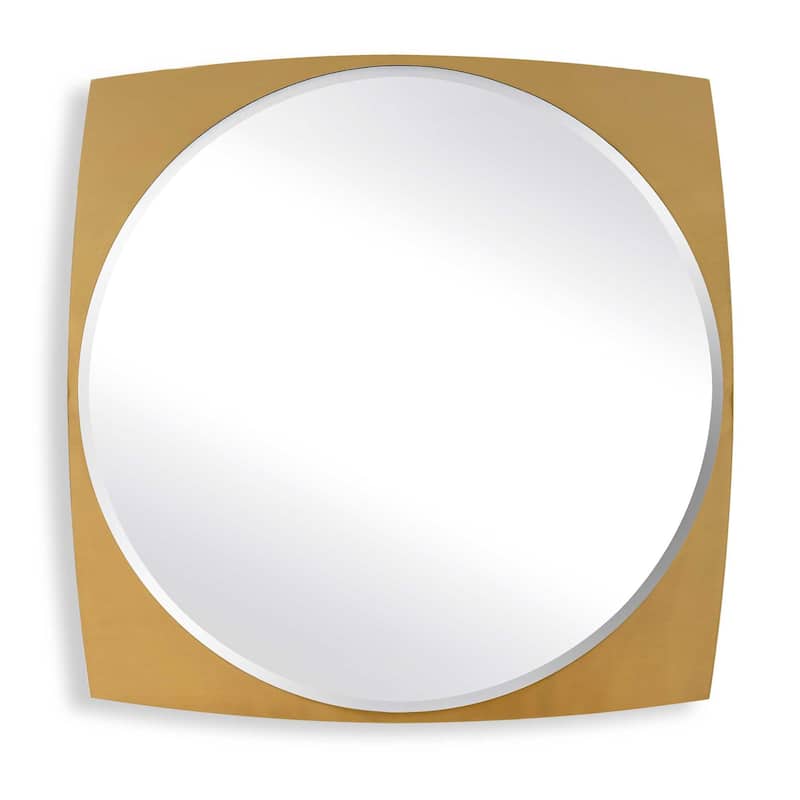 Uttermost 08264 Neilia 48" Square Beveled Stainless Steel Framed - Plated Antique Brass