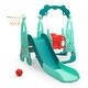 preview thumbnail 5 of 5, 3-in-1 Kids Slide Set with Swing and Basketball Hoop