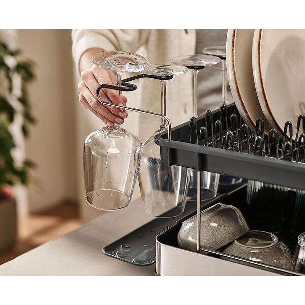 2-Tier Wine Glass Holder Dish Drying Rack - Bed Bath & Beyond - 39387317