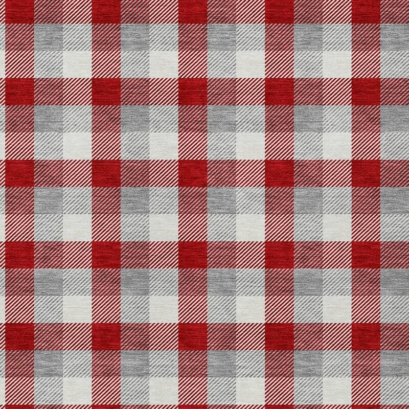 HomeRoots Plaid Transitional Rectangle Outdoor Rug