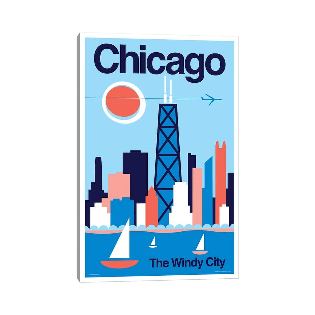 iCanvas "Chicago Minimalist Travel Poster" by Jim Zahniser Canvas Print