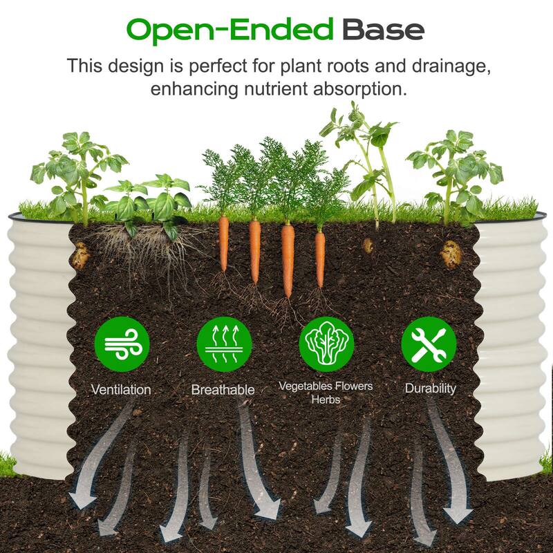 Aoodor 2 in 1 Modular Aluzinc Metal Raised Garden Bed 63''(L) x32''(W) x32''(H) - 63''(L) x32''(W) x32''(H)