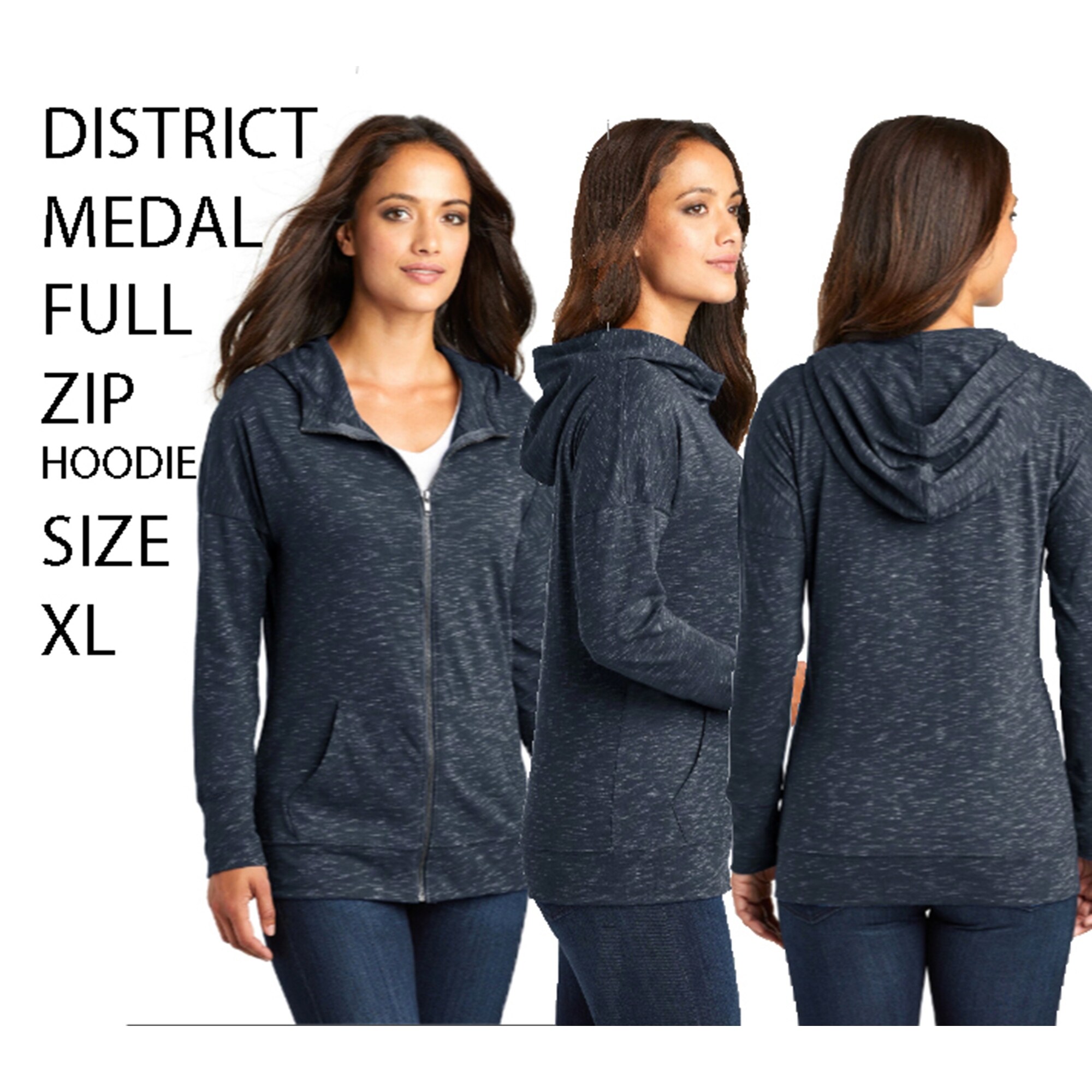navy blue zip hoodie women's