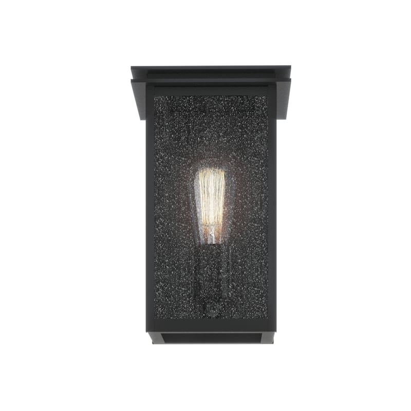 Kichler Lighting Arkville 10 Inch 1 Light Outdoor Wall Light with Clear Seeded Glass in Textured Black - Textured Black