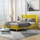 Alazyhome Upholstered Platform Bed Frame - Yellow - Full