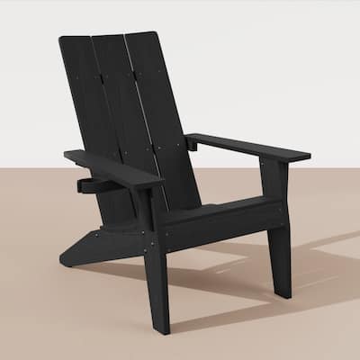 WINSOON All Weather HIPS Outdoor Adirondack Chair with Cup Holder