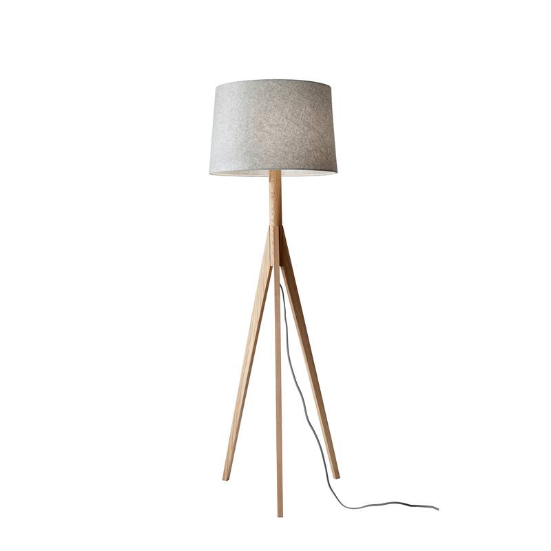 Adesso Natural Ash or Walnut Eden Floor Lamp