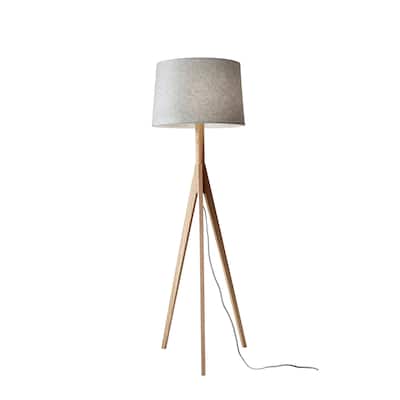 Adesso Natural Ash or Walnut Eden Floor Lamp