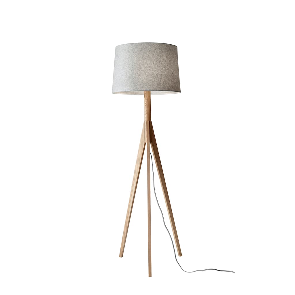 Adesso Natural Ash or Walnut Eden Floor Lamp