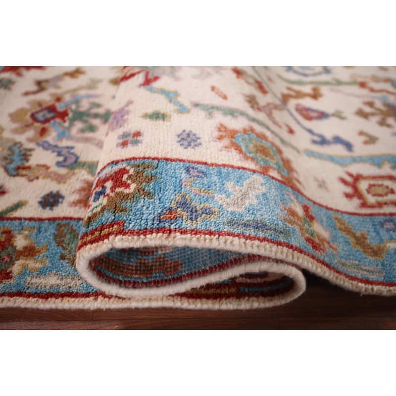 Ivory Oushak Indian Accent Rug Hand-Knotted Wool Carpet - 2'6"x 5'9"