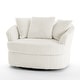 preview thumbnail 51 of 54, Oversized 43" W Plush Corduroy Recessed Arm Swivel Barrel Chair