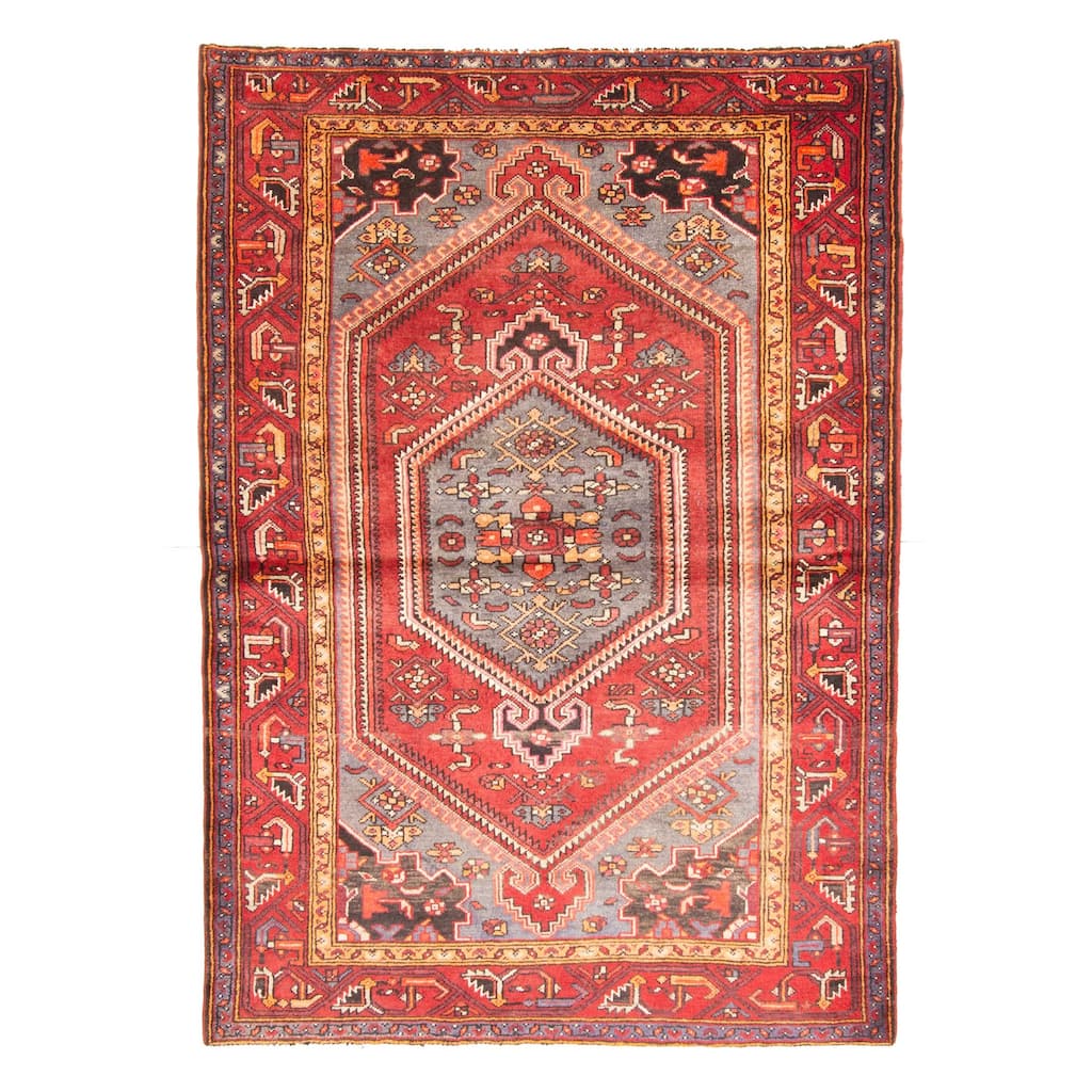 ECARPETGALLERY Hand-knotted Andelz Red Wool Rug - 4'9 x 6'11