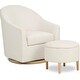 preview thumbnail 1 of 6, Evolur Luna Swivel Chair and Ottoman with 360° Swivel Motion Daisy
