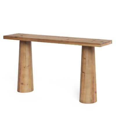 63-Inch Solid Wood Console Table, Long Farmhouse Entryway Table